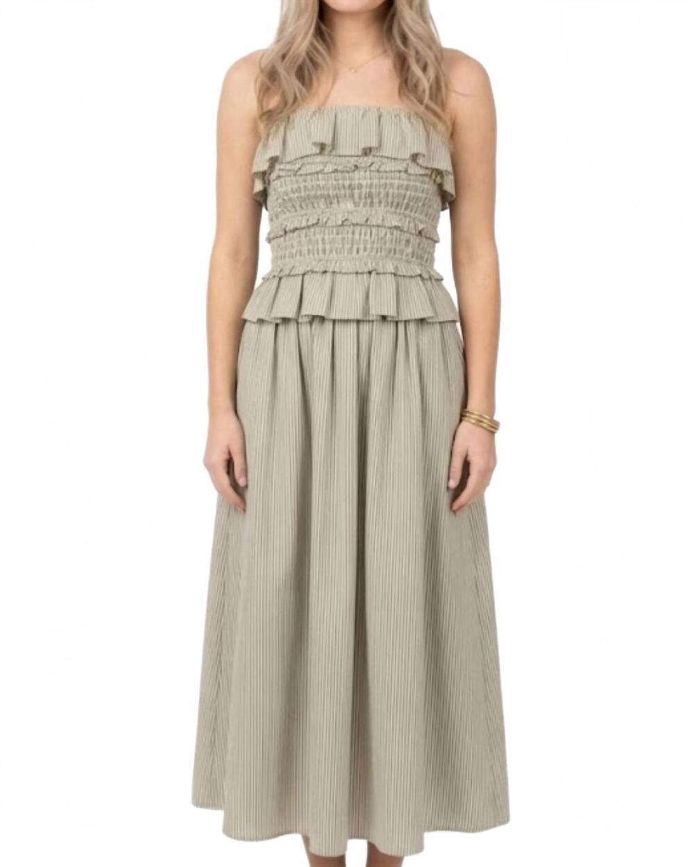NEW SOFIE THE LABEL flynn stripe dress in cream